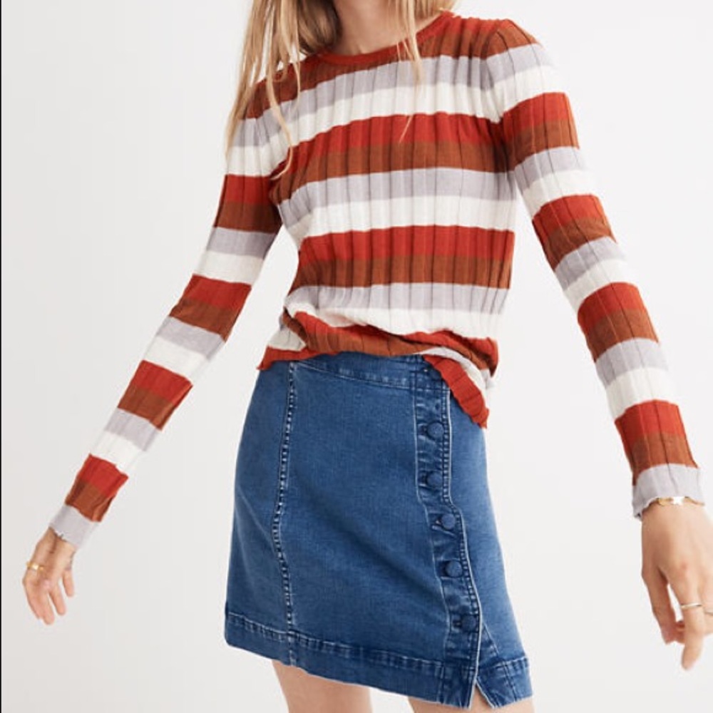 Madewell Clarkwell Pullover Retro Striped Sweater